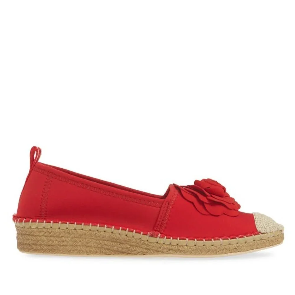 Taryn Rose Quincy Shiny Espadrille Red Sangria 6